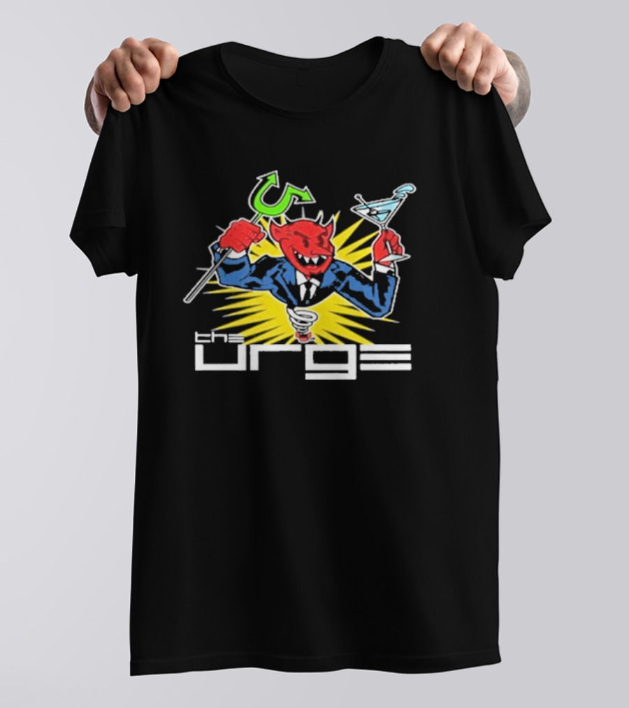The Urge Devil Holding Pitchfork And Martini T-Shirt