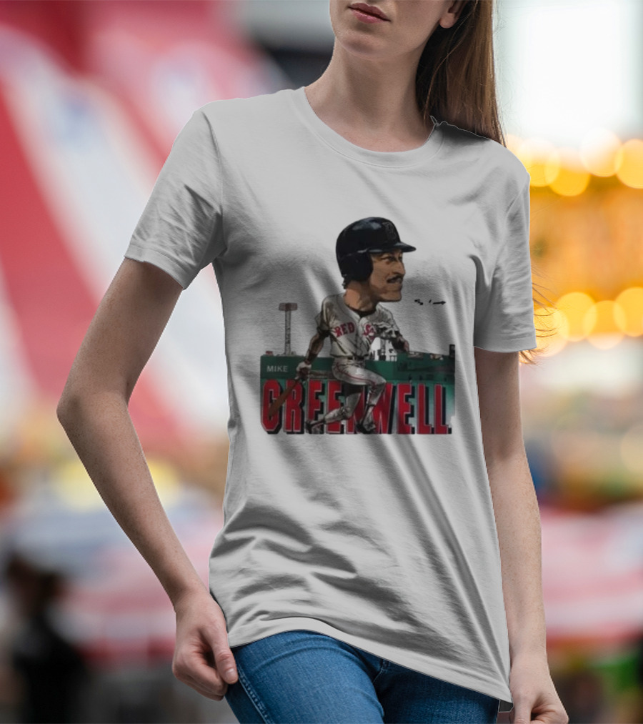 Mike Greenwell Boston Red Sox Baseball Legend Caricature Fenway Park T-Shirt