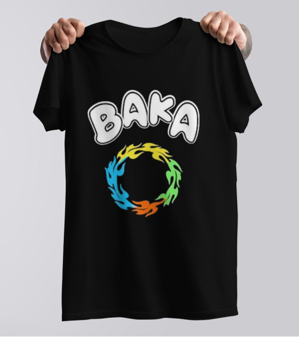 BAKA Colorful Flame Ring Burst T-Shirt