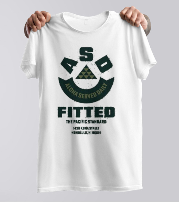 ASD Aloha Served Daily Fitted The Pacific Standard 1438 Koma Street Honolulu HI 96814 T-Shirt