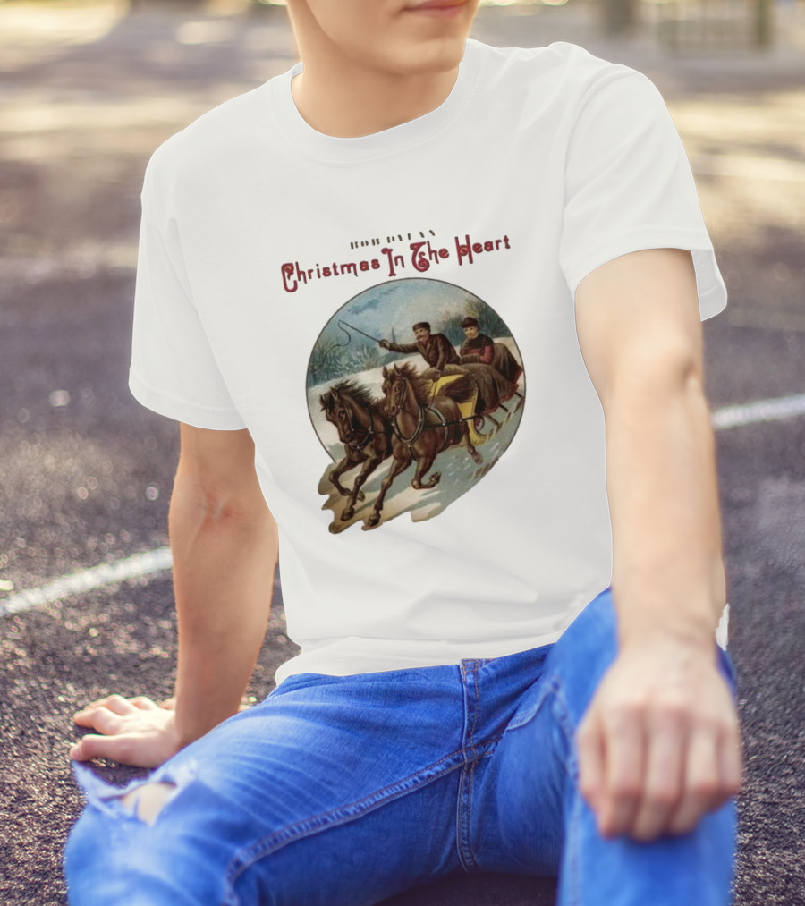 Bob Dylan Christmas In The Heart Vintage Sleigh Ride Scene T-Shirt