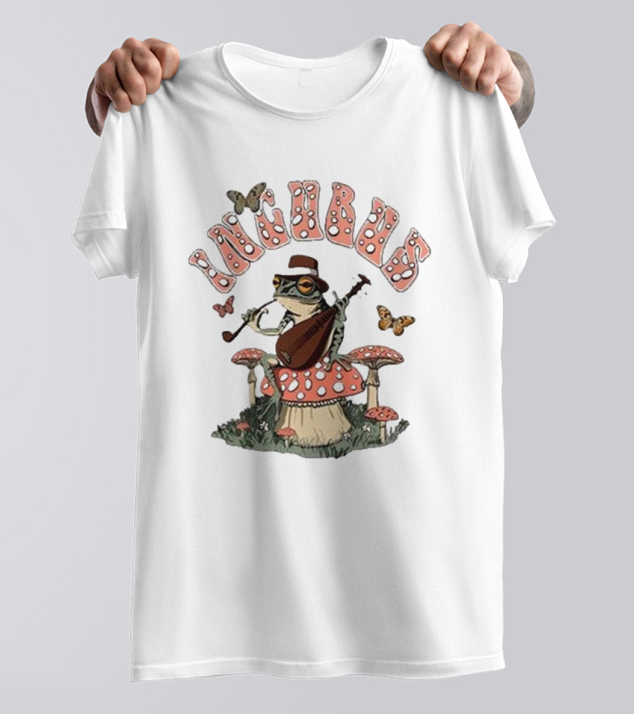 Incubus Mushroom Frog With Guitar And Butterflies T-Shirt