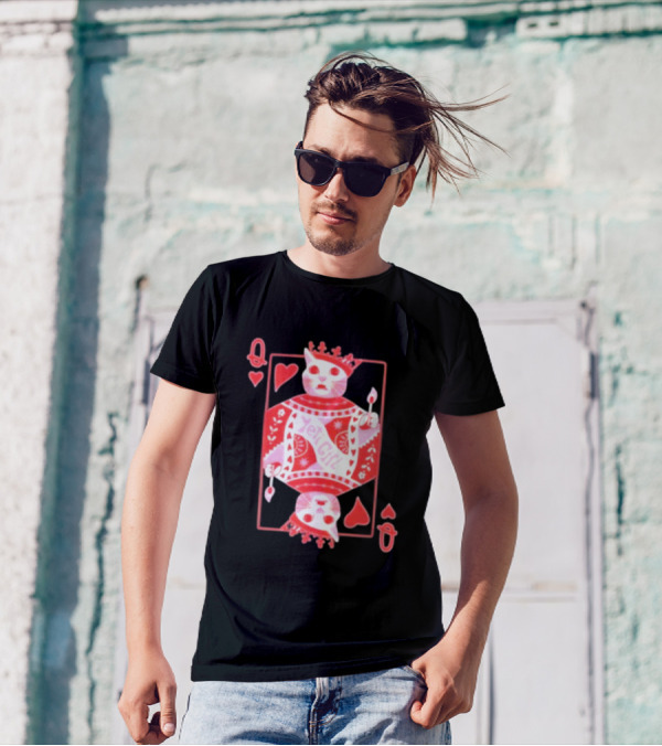 Yeti The Abominable Queen Of My Heart Playing Card Cat King T-Shirt