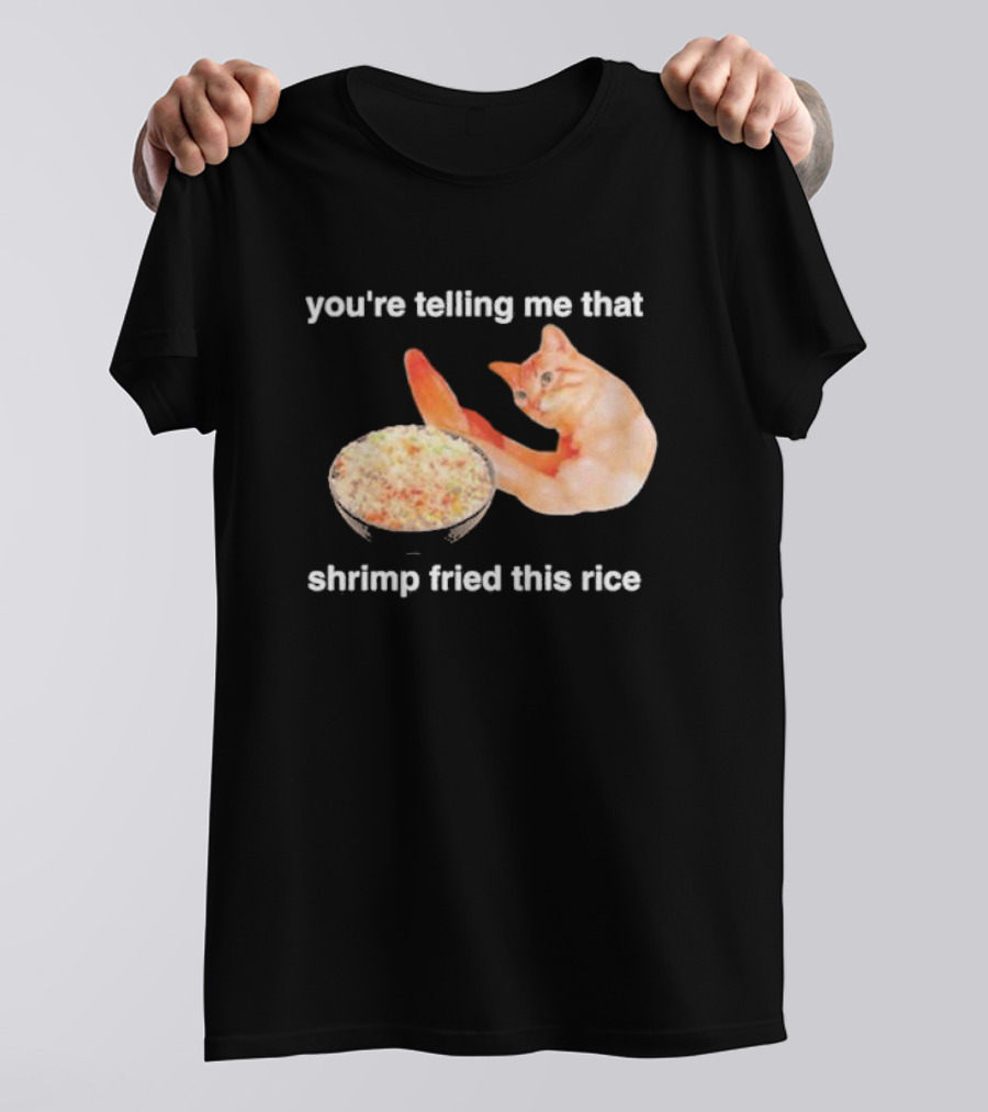 You're Telling Me That Shrimp Fried This Rice With Cat Meme T-Shirt