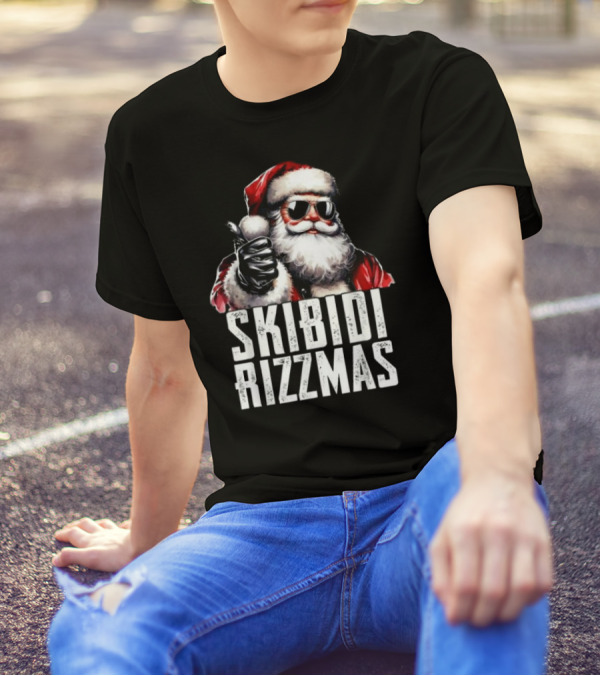 Skibidi Rizzmas Santa Claus Charisma Cool Christmas Rizz Kid T-Shirt