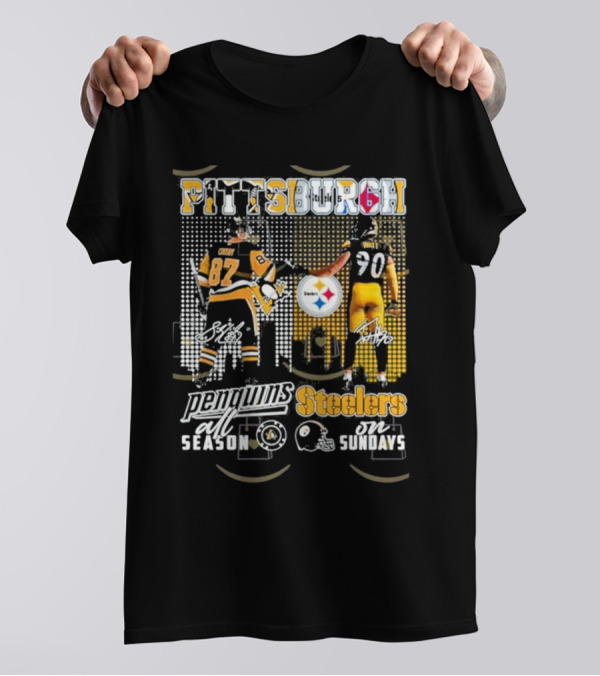 Pittsburgh Penguins Steelers All Season Sundays Steelers Penguins T-Shirt