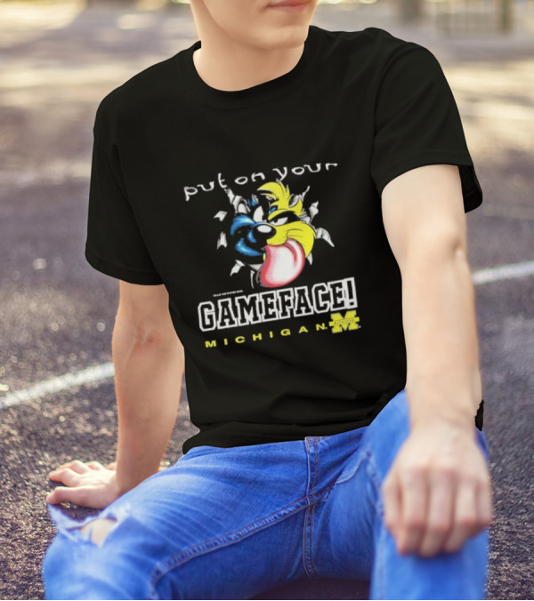 Put On Your Gameface Michigan University Of Michigan Taz The Tasmanian Devil Looney Tunes T-Shirt