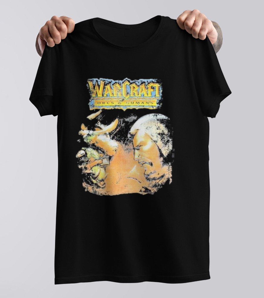 Warcraft Orcs And Humans Showdown Fantasy Battle Grey T-Shirt