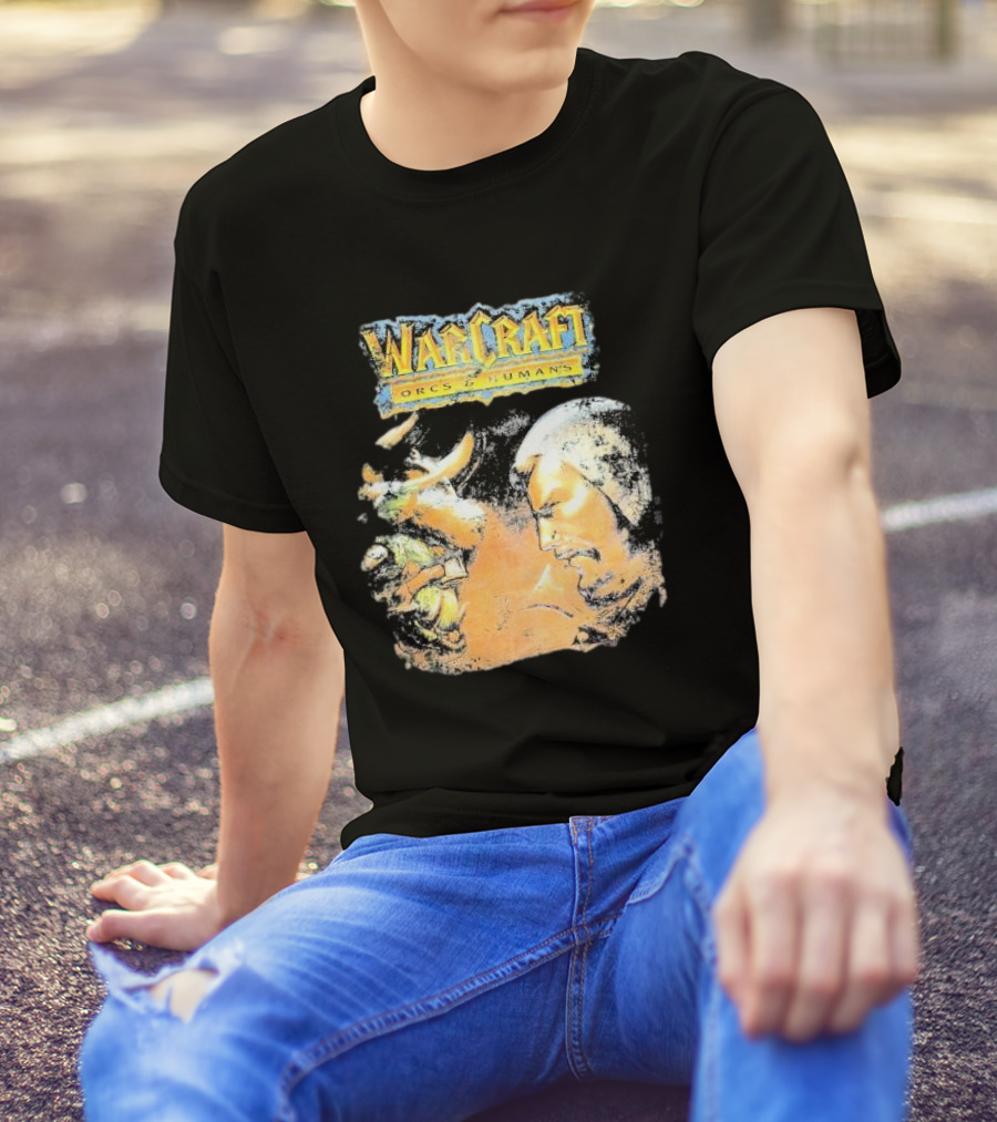 Warcraft Orcs And Humans Showdown Fantasy Battle Grey T-Shirt