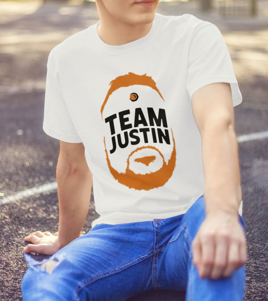 Team Justin Beard Bracket Logo Face T-Shirt