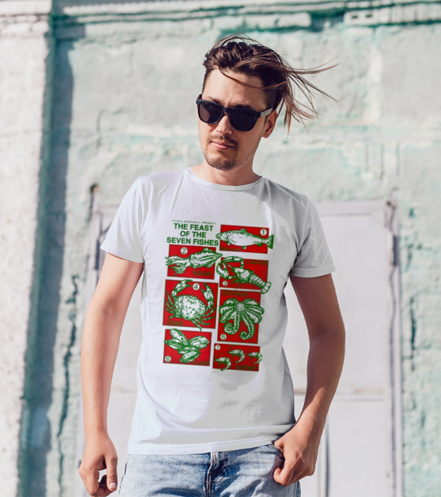 Douglas Movies Presents The Feast Of The Seven Fishes Squid Lobster Crab Octopus Anchovies T-Shirt