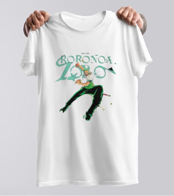 BAIT X One Piece Roronoa Zoro Green Sword Action T-Shirt