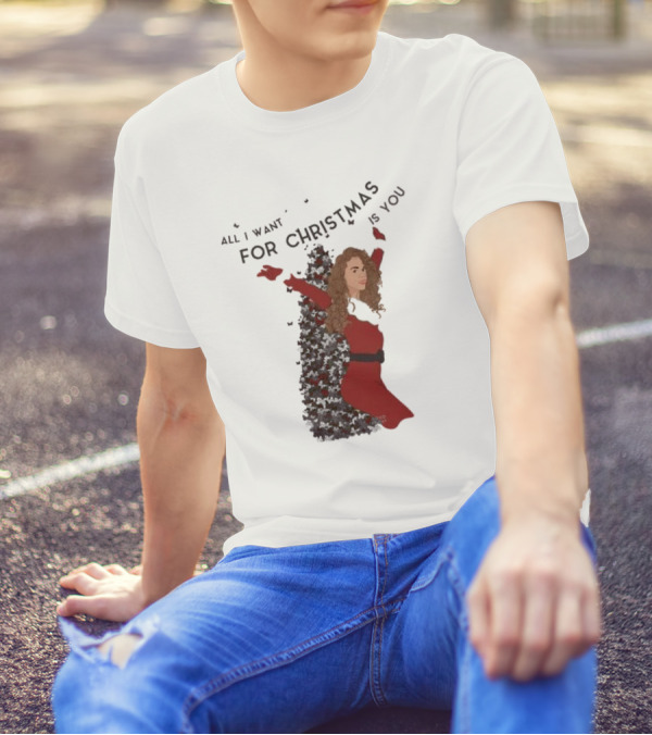 All I Want For Christmas Is You Mariah Carey Butterfly Holiday T-Shirt