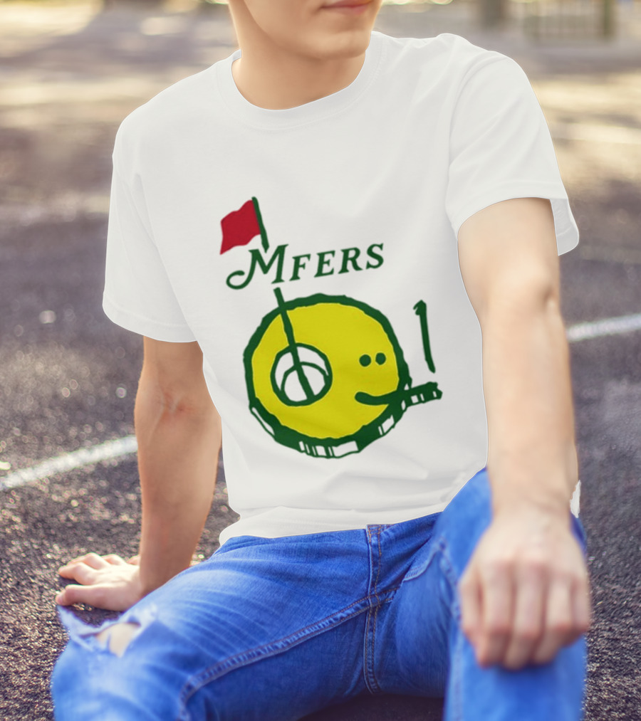 Mfers Sartosh Pitito Golf Flag Yellow Face T-Shirt