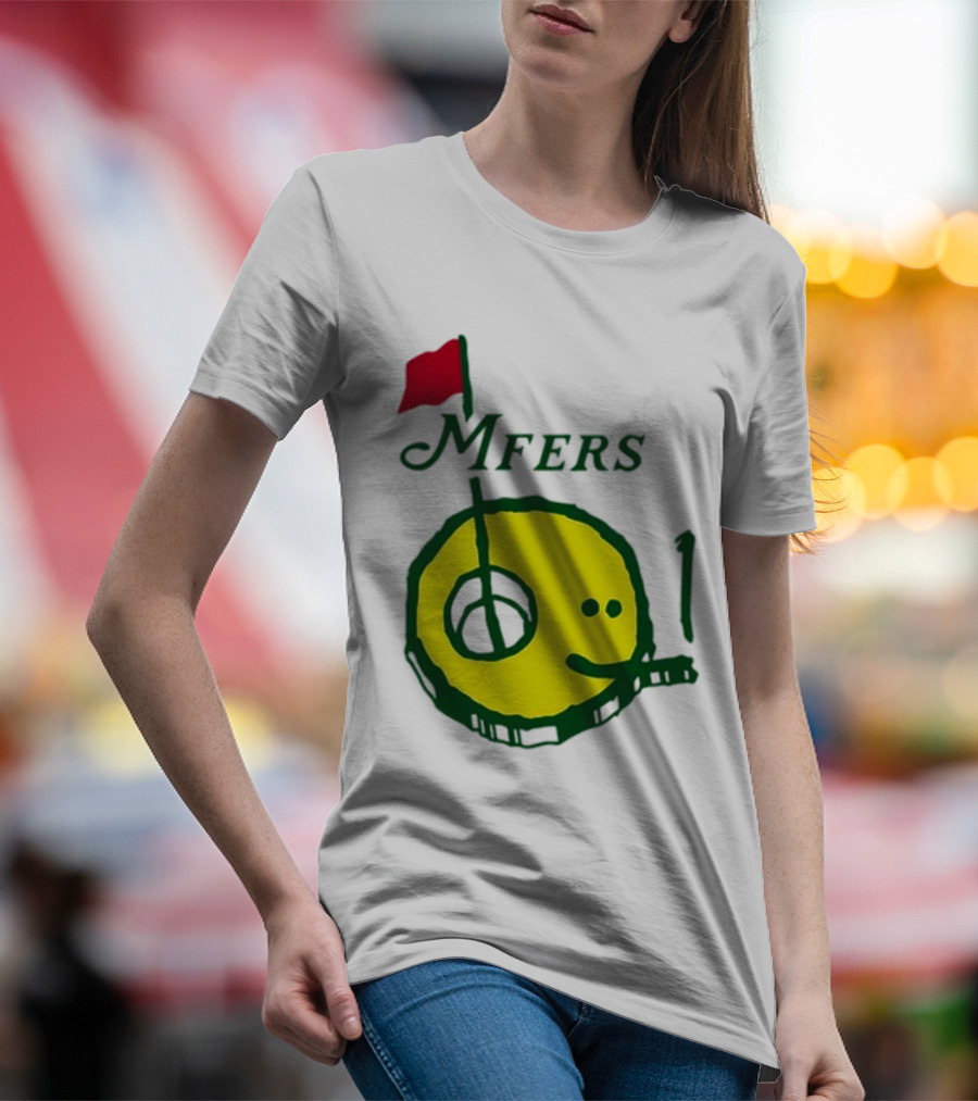 Mfers Sartosh Pitito Golf Flag Yellow Face T-Shirt