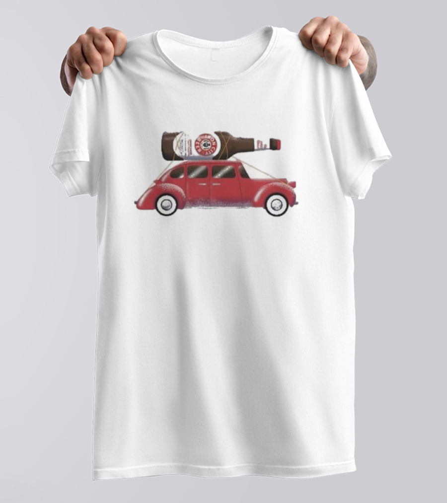 Pittsburgh Brewing Iron City Holiday Beer Bottle Vintage Red Car T-Shirt