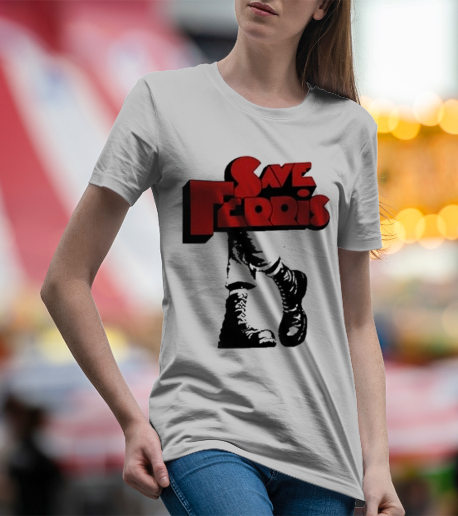Save Ferris Punk Boots Iconic Style Ferris Bueller's Day Off T-Shirt