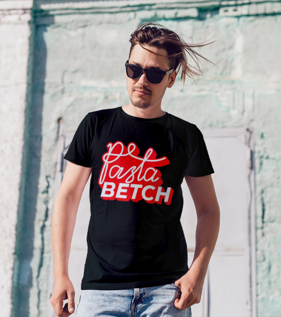 ITSQCP Pasta Betch Red And White Bold Script T-Shirt