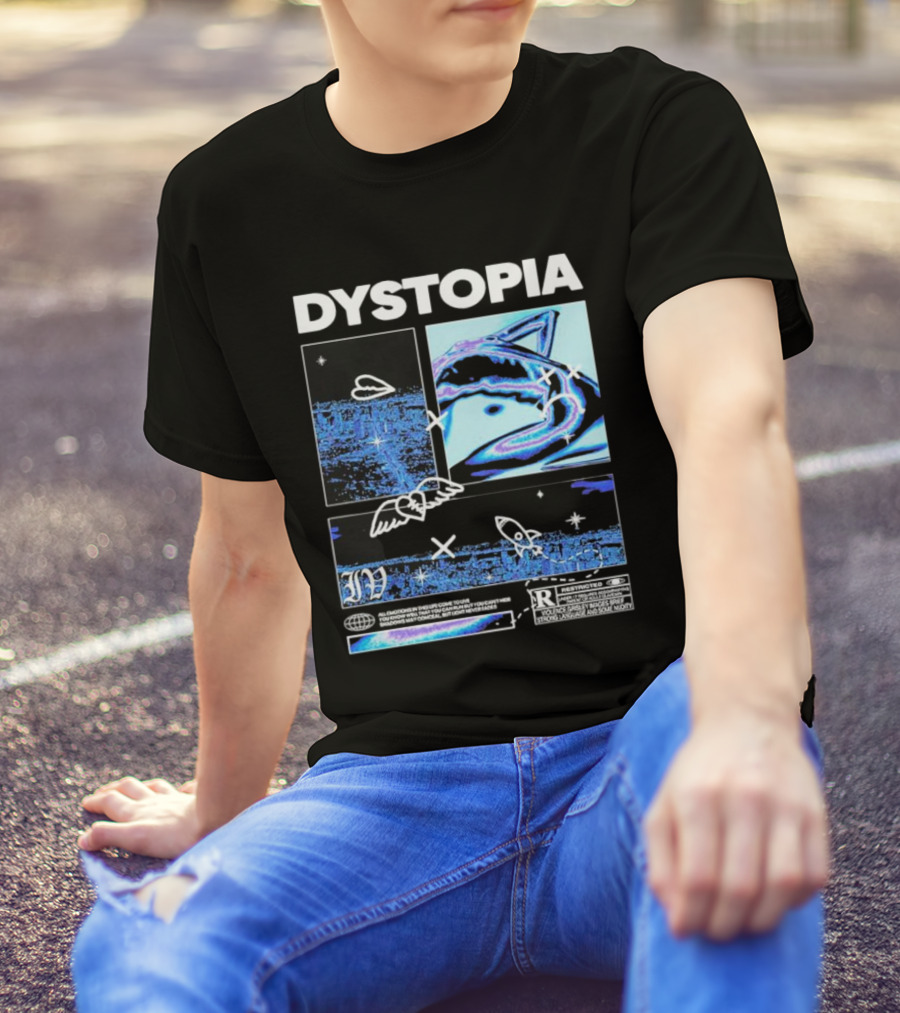 Dystopia Ivoxygen All Emotions In Ties Life Come To Live Shadows May Conceal But Light Never Fades Restricted T-Shirt