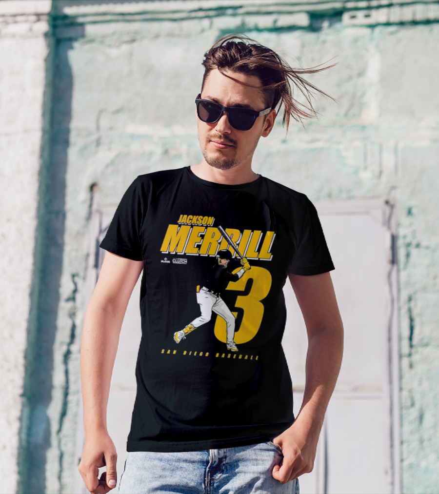 Jackson Merrill 3 San Diego Baseball Clutch Players T-Shirt
