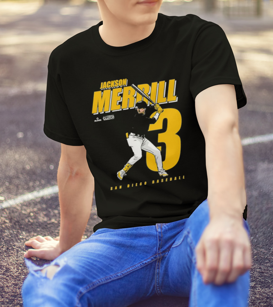 Jackson Merrill 3 San Diego Baseball Clutch Players T-Shirt