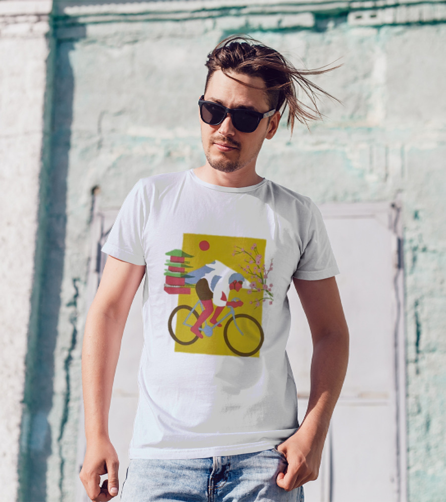 Cdawgva Cycling Pagoda Sakura Japan T-Shirt