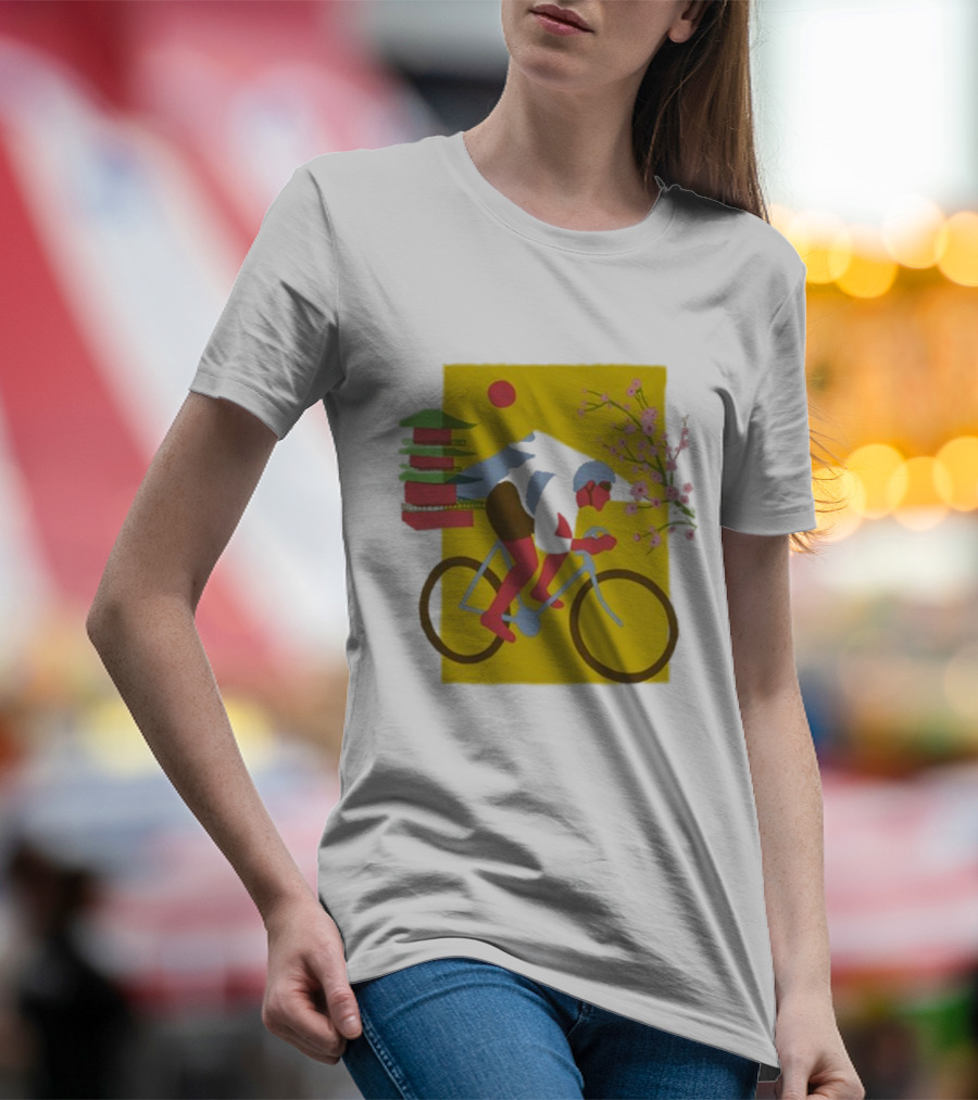 Cdawgva Cycling Pagoda Sakura Japan T-Shirt