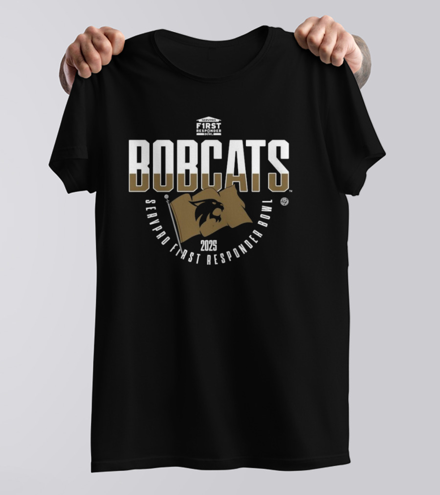 Texas State Bobcats 2025 Servpro First Responder Bowl Gerald J Ford Stadium T-Shirt