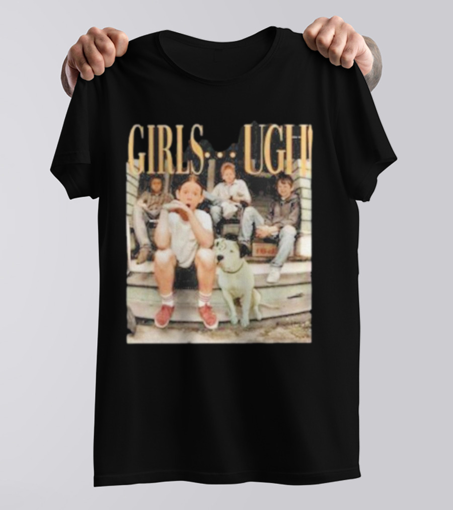 GIRLS UGH Thug Life Valentine Boys Sitting With Dog T-Shirt