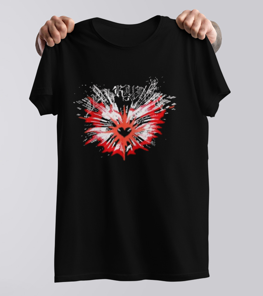 Valkyrae Heart Wings With Red And Black Radiant Burst T-Shirt