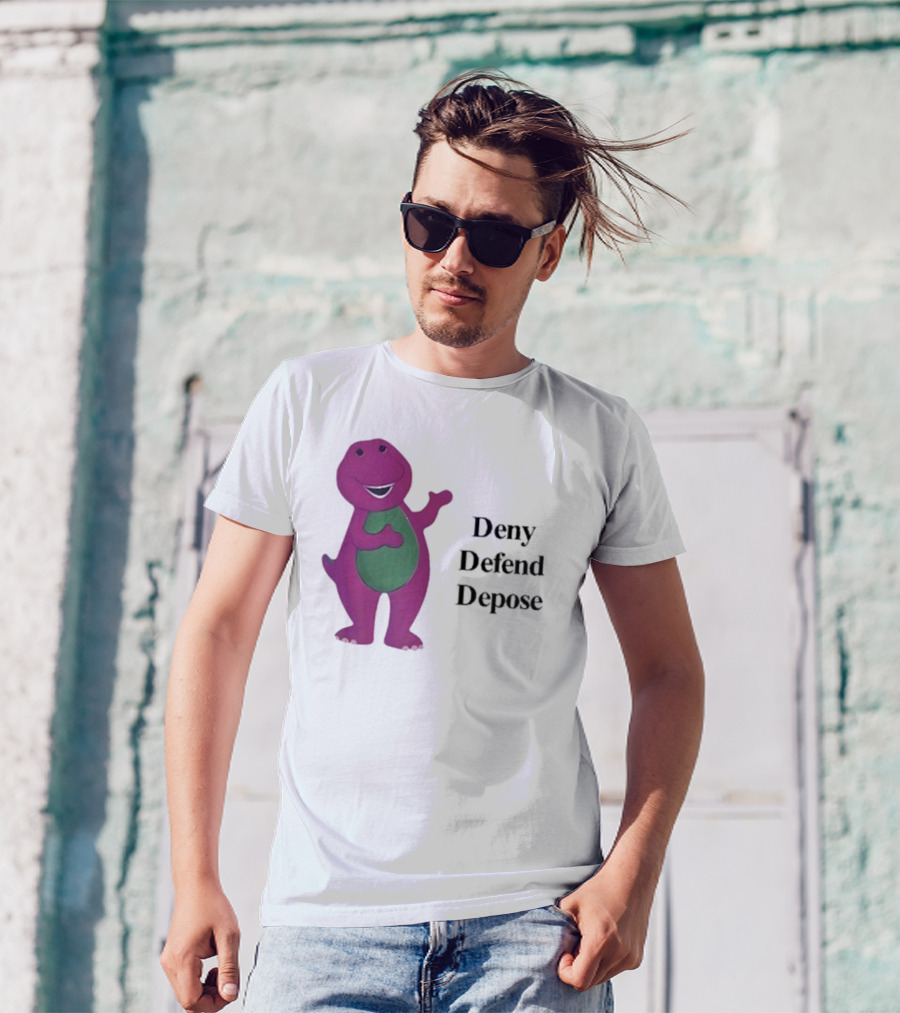 Barney The Dinosaur Deny Defend Depose Barney T-Shirt
