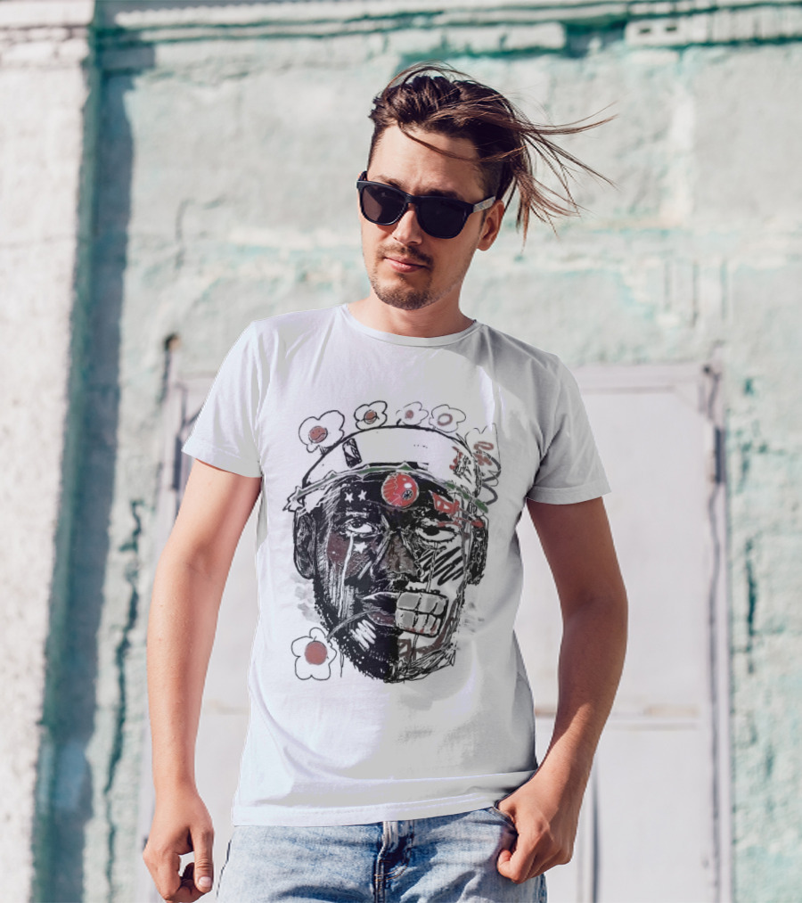 Vameee Labron James Floral Artistic Face T-Shirt