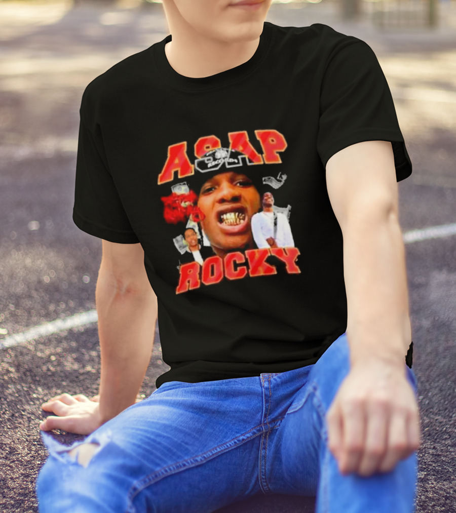 ASAP Rocky Urban Style Iconic Portrait Collage T-Shirt