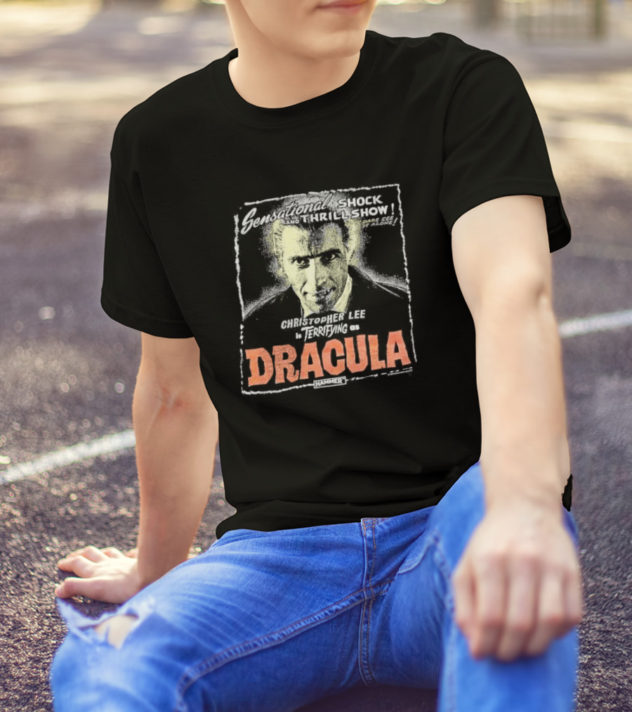 Sensational Shock And Thrill Show Christopher Lee Terrifying As Dracula Hammer T-Shirt
