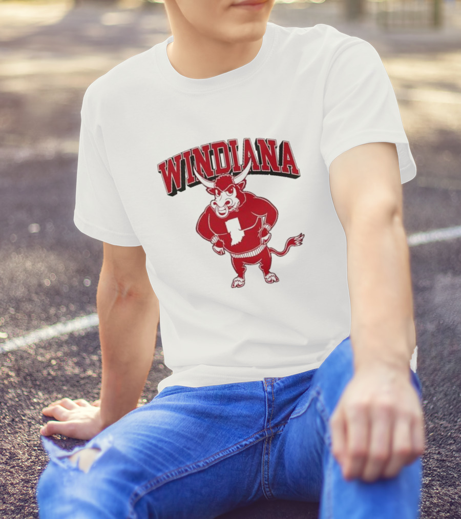 Windiana Red Bull Indiana State Outline T-Shirt