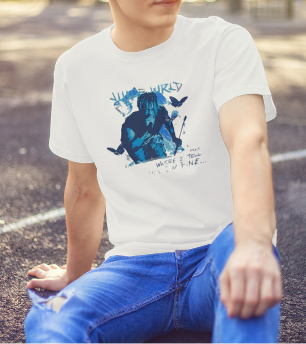 Juice Wrld Wishing Well 999 Butterfly Where I Tell You I'm Fine T-Shirt