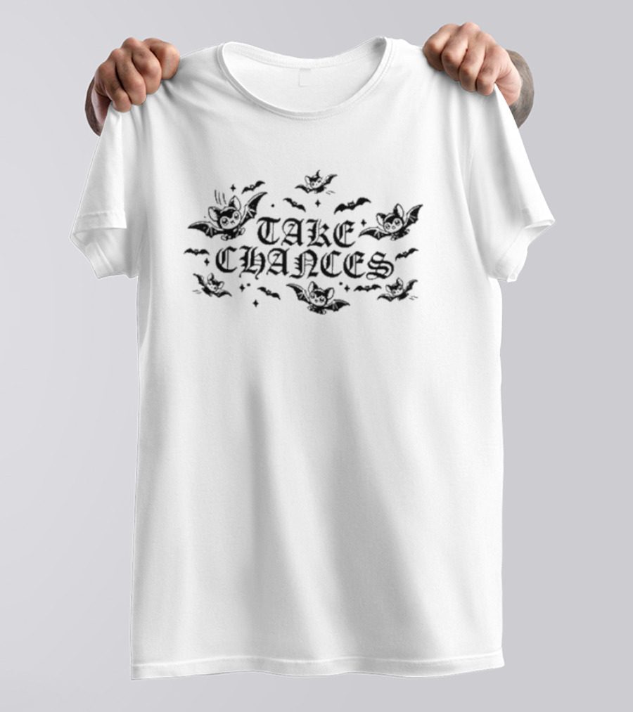 XPLR Take Chances With Flying Cartoon Bats T-Shirt