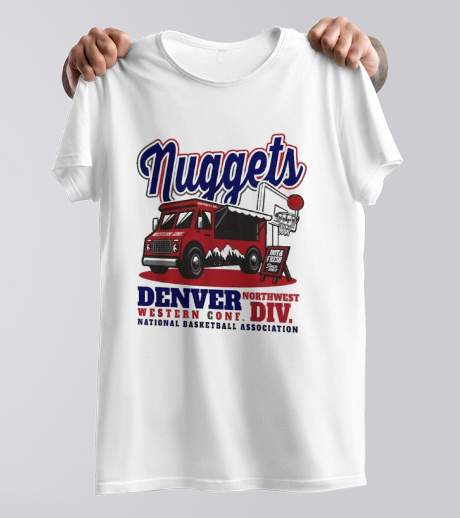 Nuggets Retro Food Truck Denver Northwest Division Western Conference National Basketball Association T-Shirt