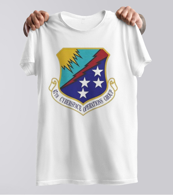 67th Cyberspace Operations Group Emblem With Stars And Lightning Bolt T-Shirt