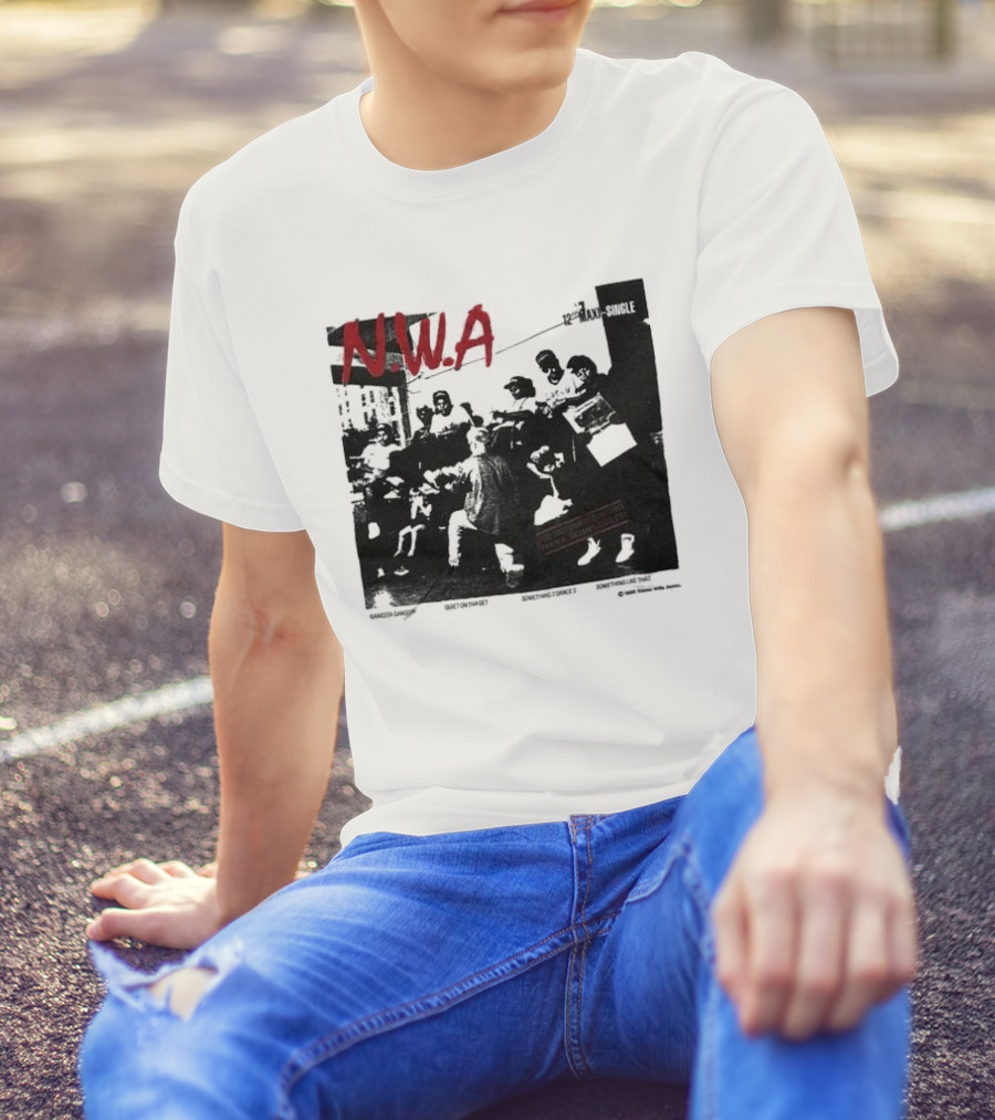 N.W.A 1988 Gangsta Gangsta Maxi-Single 12 Inch Quiet On Tha Set Compton Rap Music T-Shirt