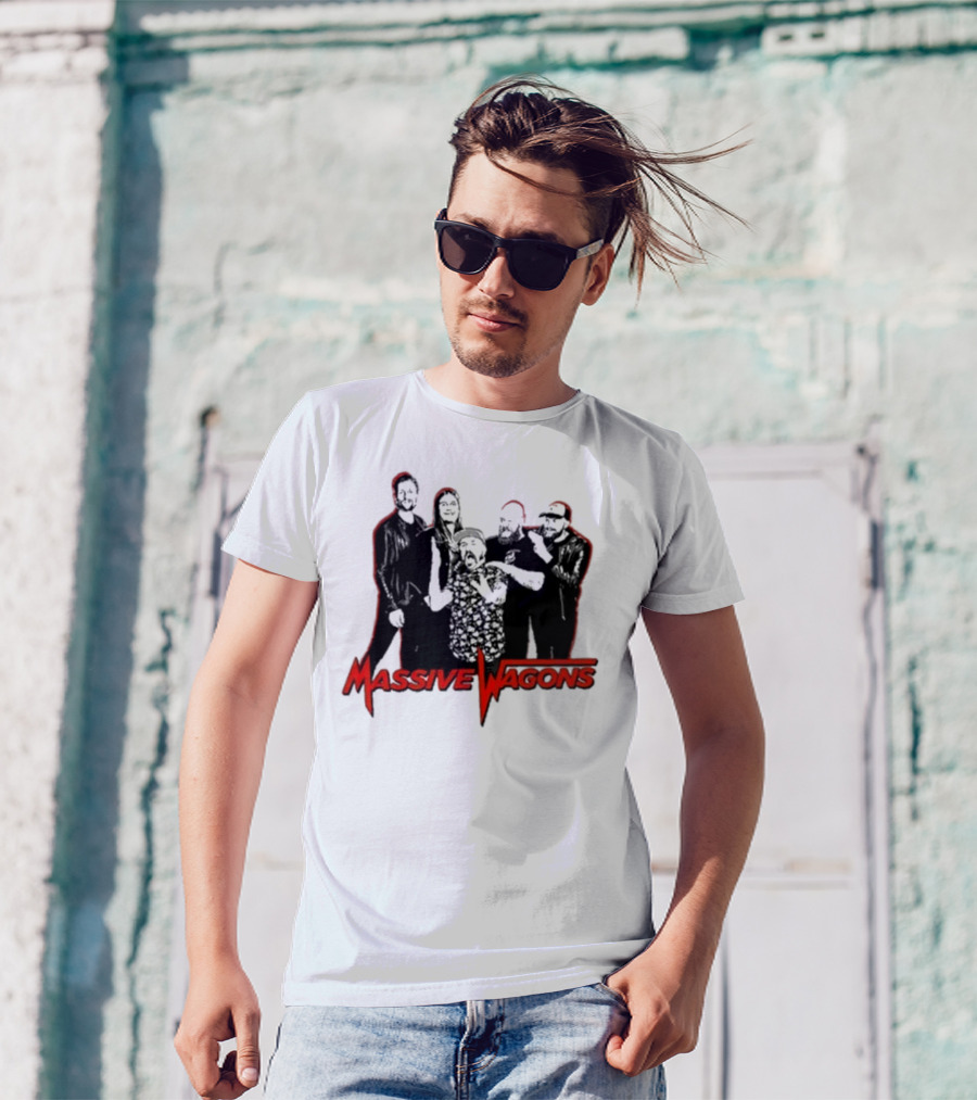 Massive Wagons Band Graphic Red And Black T-Shirt