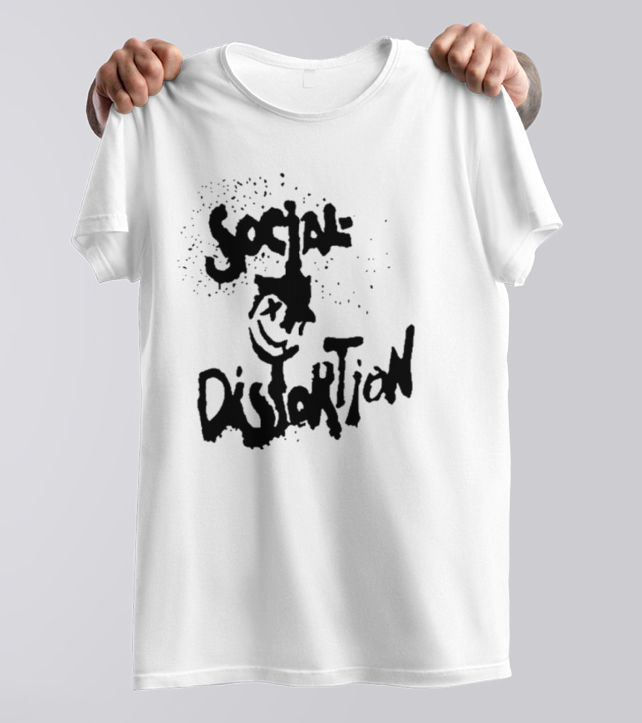 Social Distortion Smiley Logo Black Splatter T-Shirt