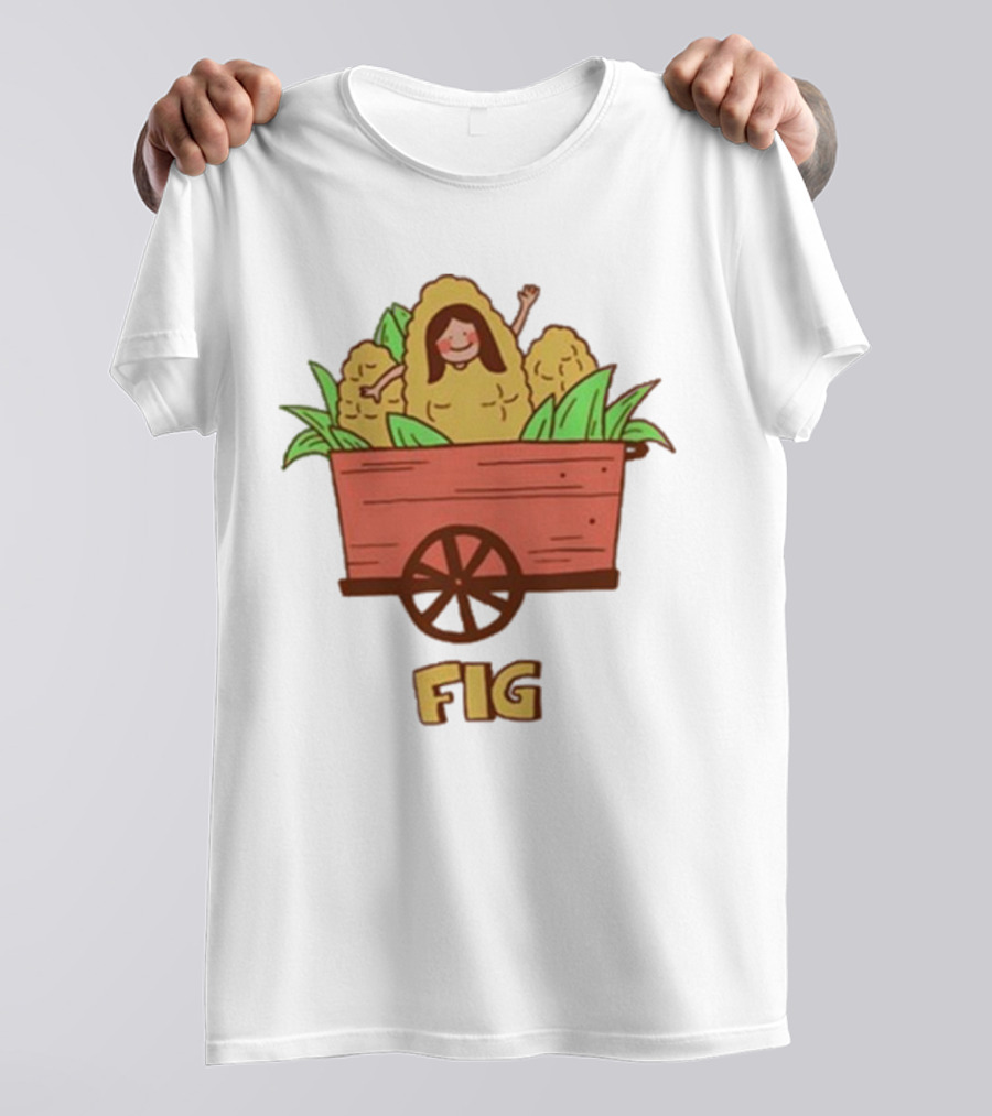 FIG Blue Corn Husk Person In Cart T-Shirt