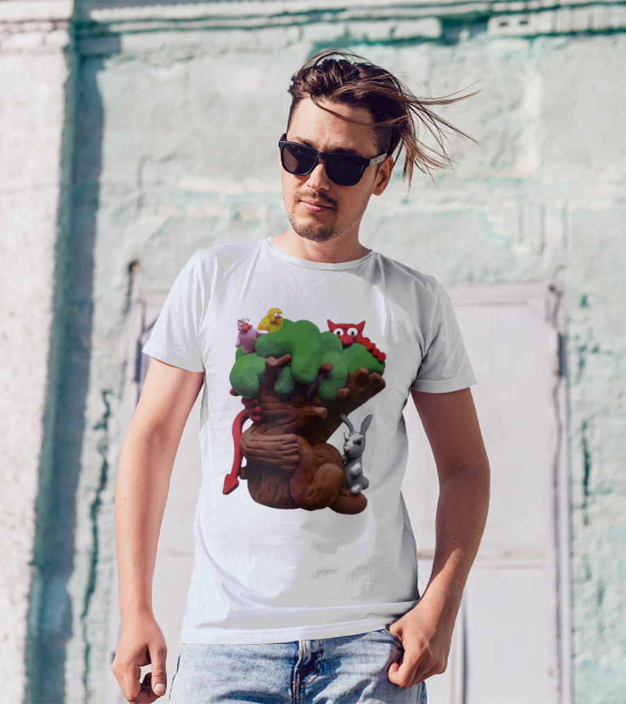 Spookywoods Tree With Animals And Cartoon Creatures T-Shirt
