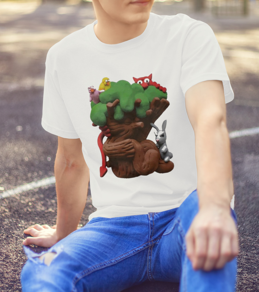 Spookywoods Tree With Animals And Cartoon Creatures T-Shirt