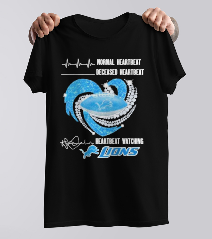 Normal Heartbeat Deceased Heartbeat Heartbeat Watching Lions T-Shirt