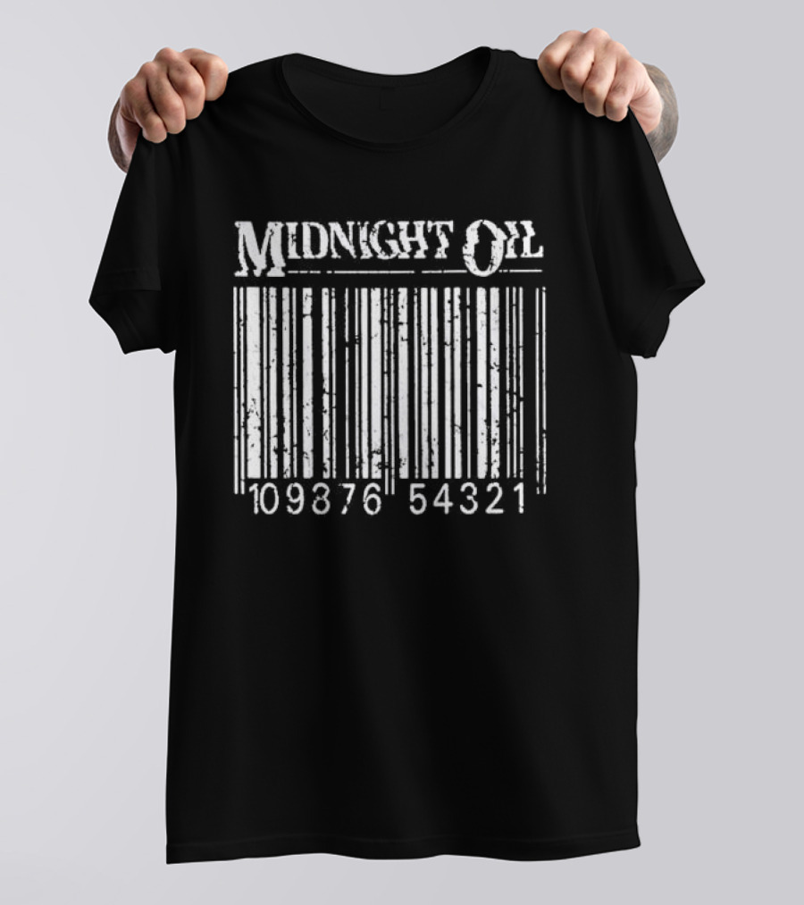 Midnight Oil Barcode 10987654321 Sporty Comfortable T-Shirt