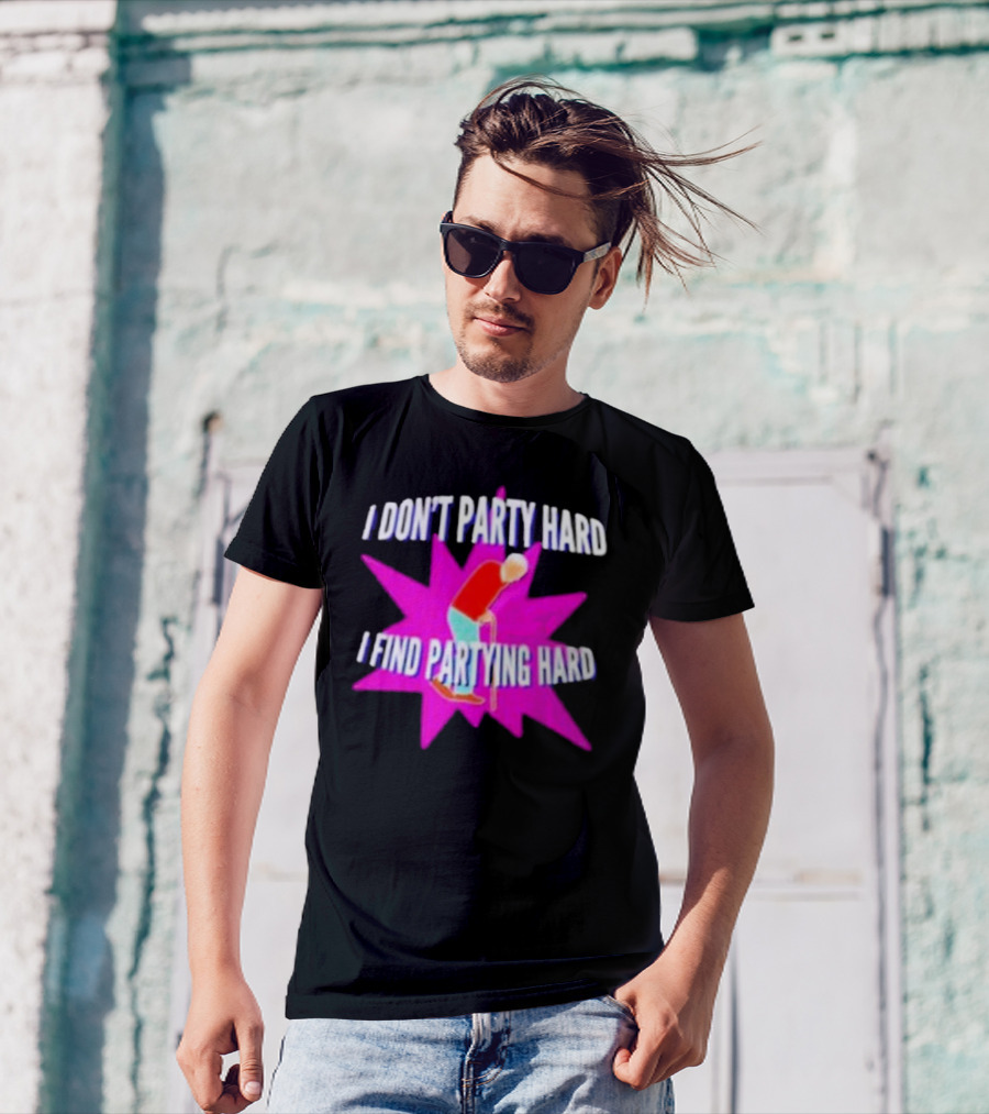 I Don’t Party Hard I Find Partying Hard Elderly Humor Starburst T-Shirt