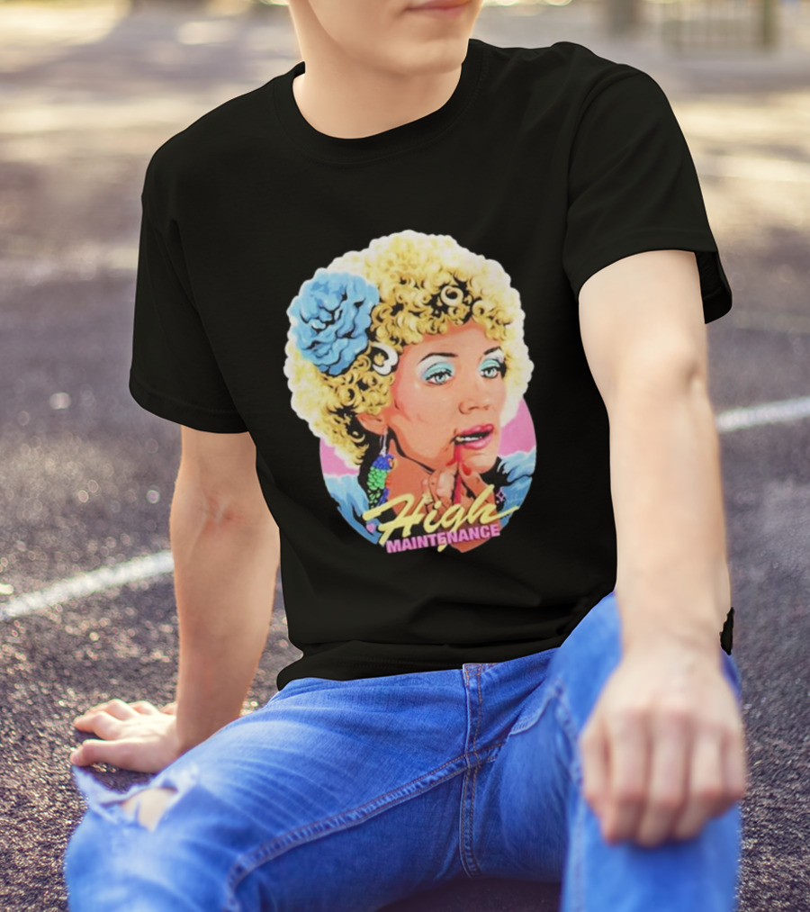 Kath Day-Knight Applying Lipstick High Maintenance T-Shirt