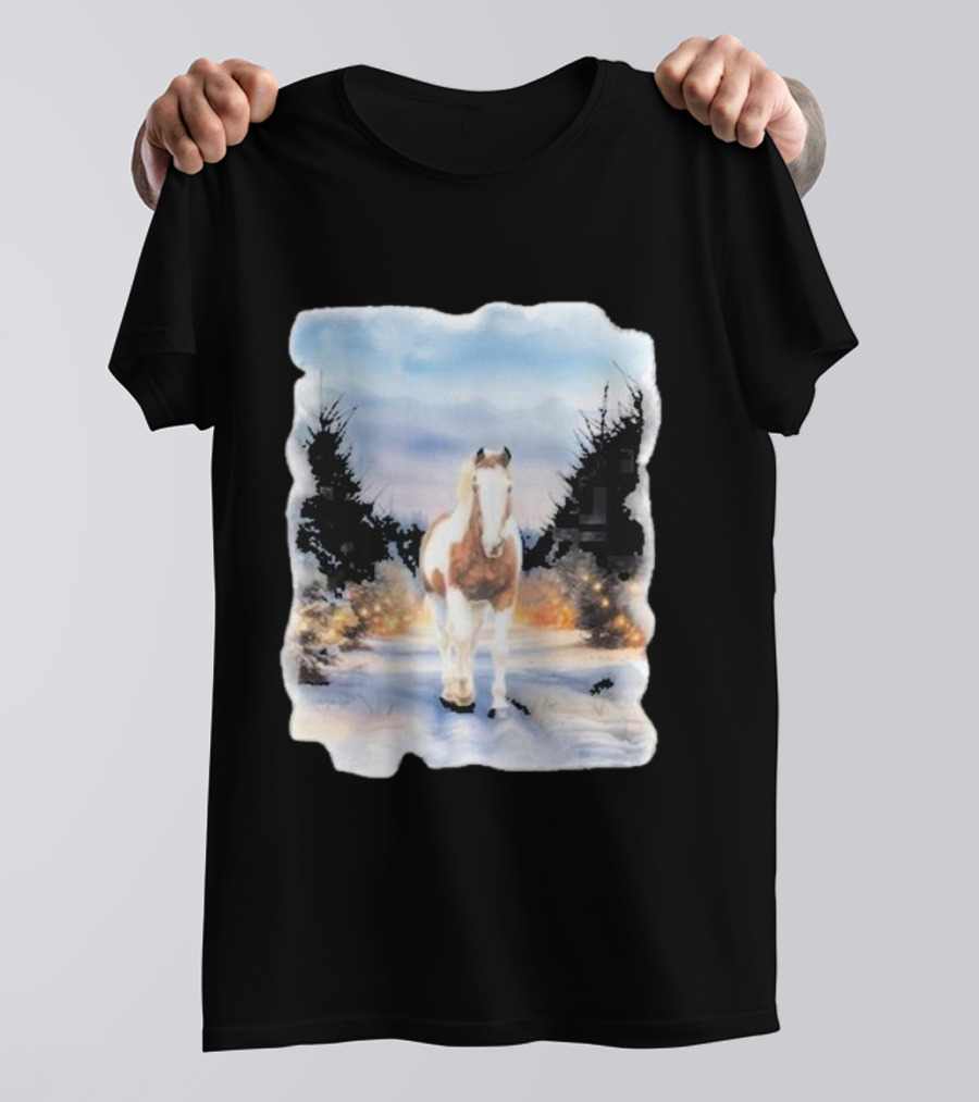 Katie Van Slyke Bo Ho Ho Horse In Winter Wonderland T-Shirt